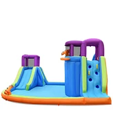 6-in-1 Inflatable Bounce House with Dual Water Slides Ultimate Outdoor Playset for Kids