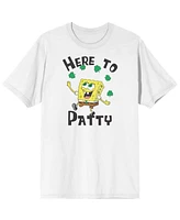 Spongebob Squarepants Cartoon Here to Patty White Graphic Tee