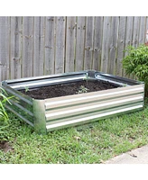 11.75" H Raised Metal Garden Bed - Galvanized Raised Garden Bed Outdoor for Vegetables and Flowers - Silver - 4' x 3' Rectangle