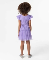 Rare Editions Little and Toddler Girls Tonal Glitter Mesh Social Dress
