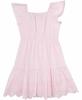 Rare Editions Toddler and Little Girls Tiered Ruched Eyelet Dress