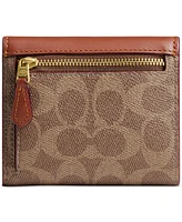Coach Mila Small Flap Wallet in Signature Canvas