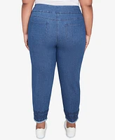 Ruby Rd. Plus Size Embroidered Extra Stretch Dark Denim Jeans