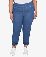 Ruby Rd. Plus Size Embroidered Extra Stretch Dark Denim Jeans