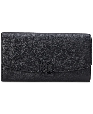 Lauren Ralph Pebbled Leather Cameryn Flap Wallet