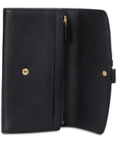 Lauren Ralph Pebbled Leather Cameryn Flap Wallet