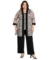 R & M Richards Plus 2-Pc. Soutache Layered-Look Jacket Pants Set