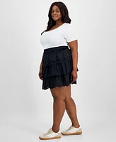 And Now This Plus Tiered Ruffle Mini Skirt, Exclusively at Macy's
