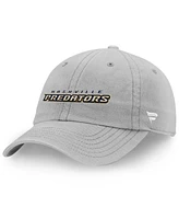 Fanatics Men's Gray Nashville Predators Wordmark Core Fundamental Adjustable Hat