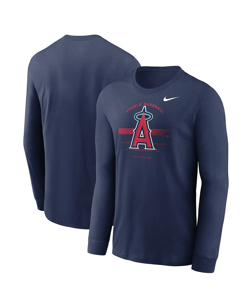 Nike Men's Navy Los Angeles Angels Over Arch Performance Long Sleeve T-Shirt