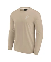 Fanatics Men's and Women's Khaki San Antonio Spurs Elements Super Soft Long Sleeve T-Shirt