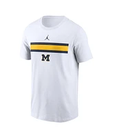 Jordan Men's White Michigan Wolverines Campus Pattern T-Shirt