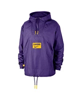 Nike Men's Purple Los Angeles Lakers Courtside Premium Club Anorak Quarter-Zip Pullover Hoodie