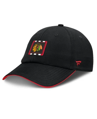 Fanatics Men's Black/Red Chicago Blackhawks Authentic Pro Ripstop Adjustable Hat