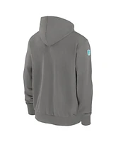 Nike Men's Pewter Miami Dolphins Player Full-Zip Performance Hoodie