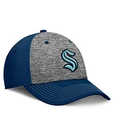 Fanatics Men's Gray/Navy Seattle Kraken Fundamental Top Shelf 2-Tone Flex Hat