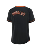 Fanatics Women's Black Baltimore Orioles League Diva Star Raglan V-Neck T-Shirt