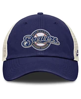 Nike Men's Navy/Natural Milwaukee Brewers Cooperstown Collection Club Trucker Adjustable Hat