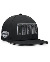 Fanatics Men's Black Los Angeles Kings Gino Flat Brim Snapback Hat