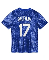 Outerstuff Juniors Shohei Ohtani Royal Los Angeles Dodgers Name Number Sequin V-Neck Top