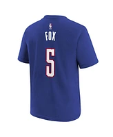 Nike Big Boys and Girls De'Aaron Fox Blue Sacramento Kings 2024/25 City Edition Name Number T-Shirt
