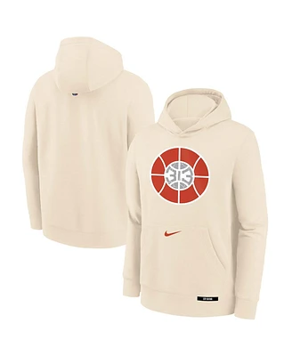 Nike Big Boys and Girls Tan Detroit Pistons 2024/25 City Edition Club Fleece Pullover Hoodie