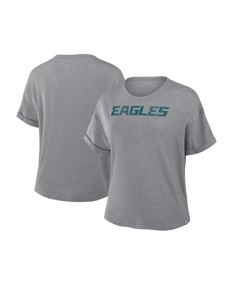 Fanatics Women's Heather Gray Philadelphia Eagles Tri-Blend T-Shirt