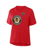 Fanatics Women's Athletic Red Chicago Blackhawks 2025 Winter Classic Primary Logo Top