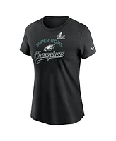 Nike Women's Black Philadelphia Eagles Super Bowl Lix Champions Tailsweep Top