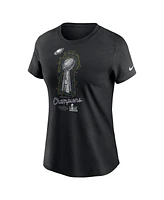 Nike Women's Black Philadelphia Eagles Super Bowl Lix Champions Lombardi Trophy Top