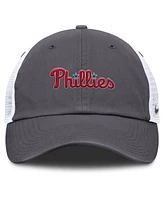 Nike Men's Gray Philadelphia Phillies Wordmark Club Adjustable Trucker Hat