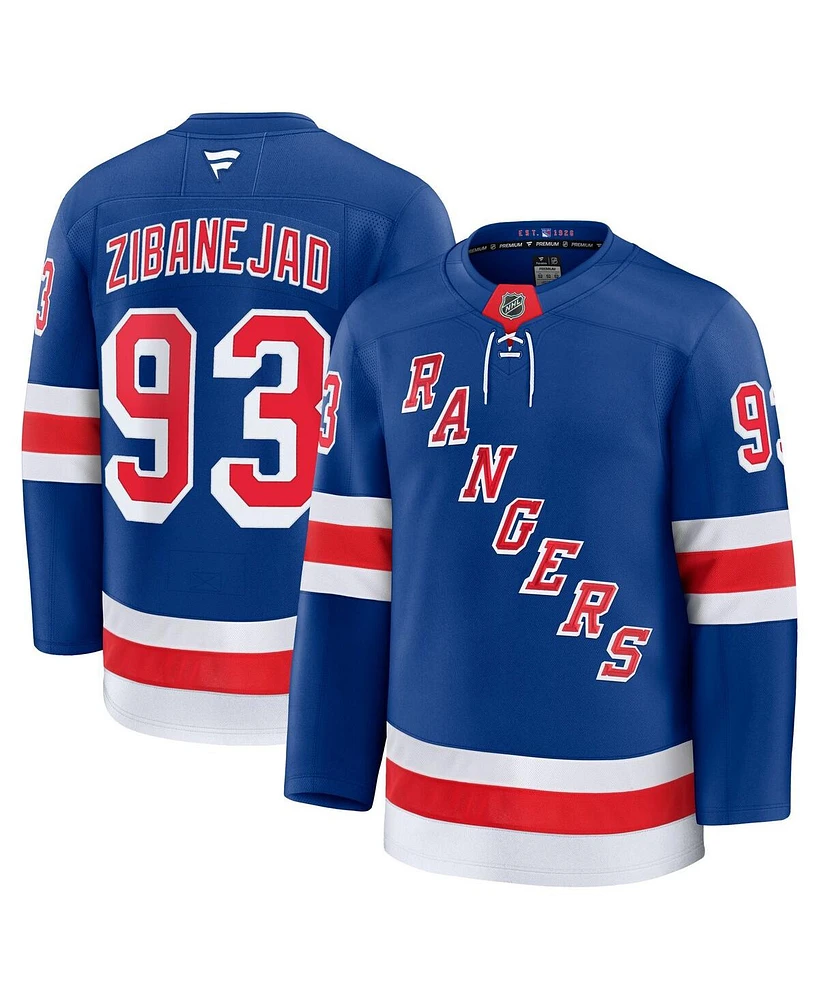 Fanatics Men's Mika Zibanejad Blue New York Rangers Home Premium Jersey