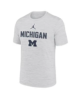 Jordan Men's Gray Michigan Wolverines Campus Slant Velocity Performance T-Shirt