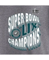 Fanatics Men's Heather Gray Philadelphia Eagles Super Bowl Lix Champions Historic Win 3/4-Sleeve Raglan Tri-Blend T-Shirt