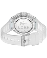 Lacoste Men's LC33 Clear Silicone Strap Watch, 45mm