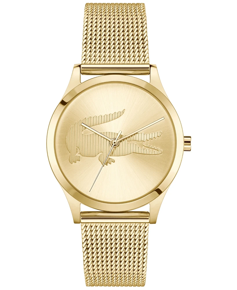 Lacoste Women's Crocodelle Gold Tone Stainless Steel Mesh Bracelet Watch