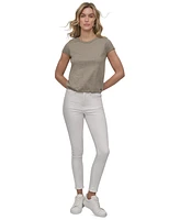 Dkny Jeans Petite Cap-Sleeve Crewneck T-Shirt