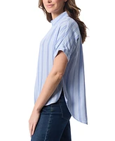 Gloria Vanderbilt Women's Daisy Striped Short-Sleeve Shirt