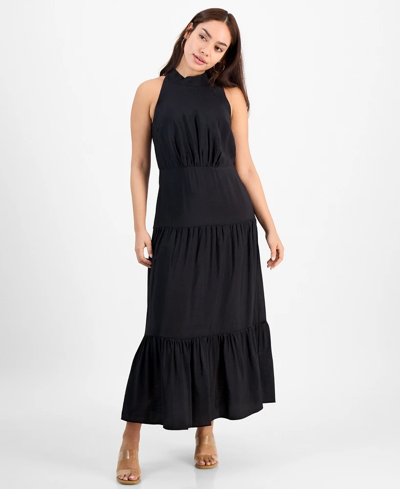 Sam Edelman Women's High-Neck Tiered Sleeveless Dress