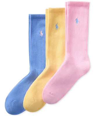 Polo Ralph Lauren 3 Pack Ribbed Cushion Foot Crew Men's Socks