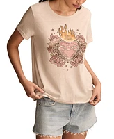 Lucky Brand Women's Love Blooms Classic Crew Tee