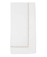 Saro Lifestyle Timeless Chainlink Embroidery Napkin, Set of 4