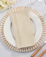 Saro Lifestyle Leno Stripe Elegance Napkin, Set of 4