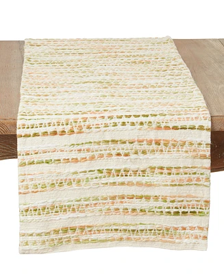 Saro Lifestyle Contemporary Stripe Woven Table Runner, 16" x 72"