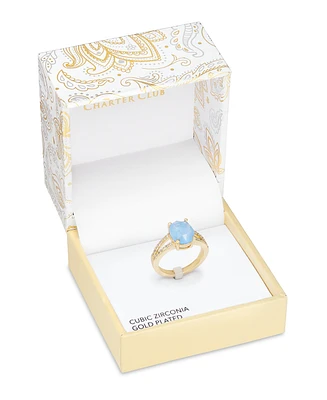 Charter Club Gold-Tone Pave & Color Crystal Statement Ring, Exclusively at Macy's