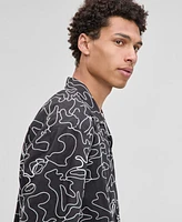 Mode of One Men's Relaxed-Fit Embroidered Button-Down Poplin Camp Shirt, Exclusively at Macy's