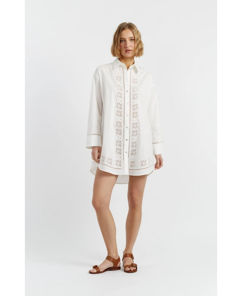 Chinti & Parker Women's Cotton Broderie Shirt Dress