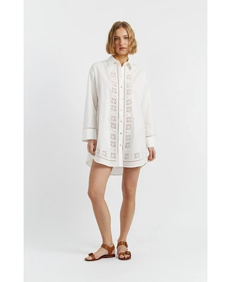 Chinti & Parker Women's Cotton Broderie Shirt Dress