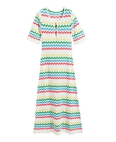 Chinti and Parker Women's & Cotton Chevron Stitch Dress