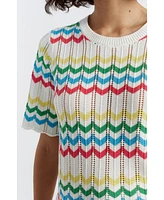 Chinti and Parker Women's & Cotton Chevron Stitch T-Shirt